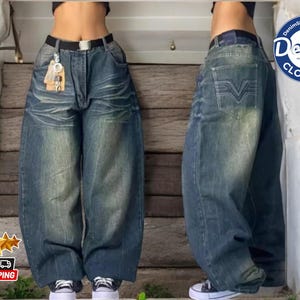 Y2K Baggy Pants | Straight Loose Fit Denim | Oversized Streetwear Bottoms | High Waist Style | Casual Hip-Hop Inspired Trousers