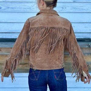Rare Vintage Western Brown Suede Jacket with Fringes Bohemian Style
