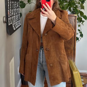 Vintage Light Tan Suede jacket, oversized suede leather jacket, 80s, 90s, vintage brown leather coat, brown suede jacket