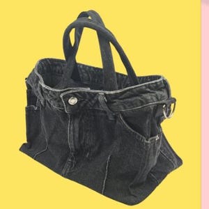 Upcycled Jeans Bag Tutorial PDF – No Pattern Needed – Easy Sewing Project for Beginners – Reuse Old Denim